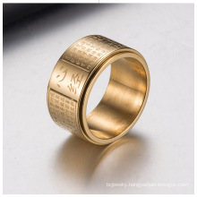 Wholesale Hot Selling Chinese Style Buddhist Rings Stainless Steel Ring Jewelry Titanium Steel Rings